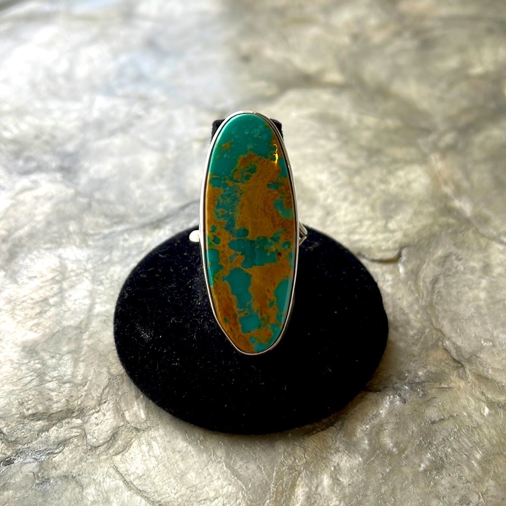 Beautiful Large Stone Turquoise and Sterling Silver Ring